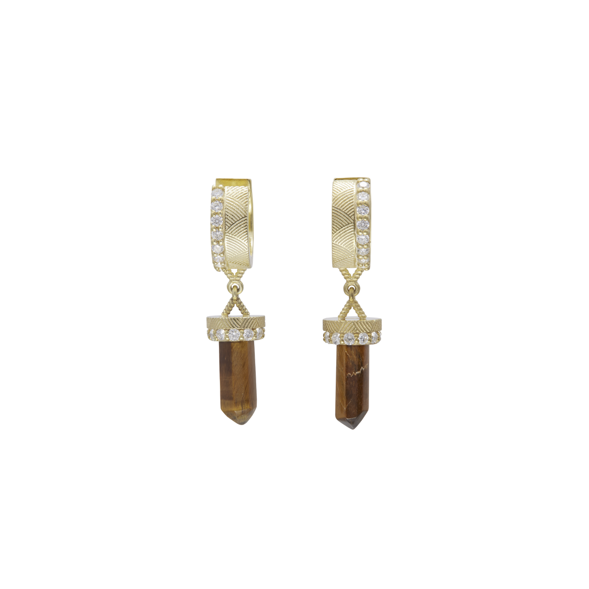 Nova Crystal Diamond Huggie Earrings