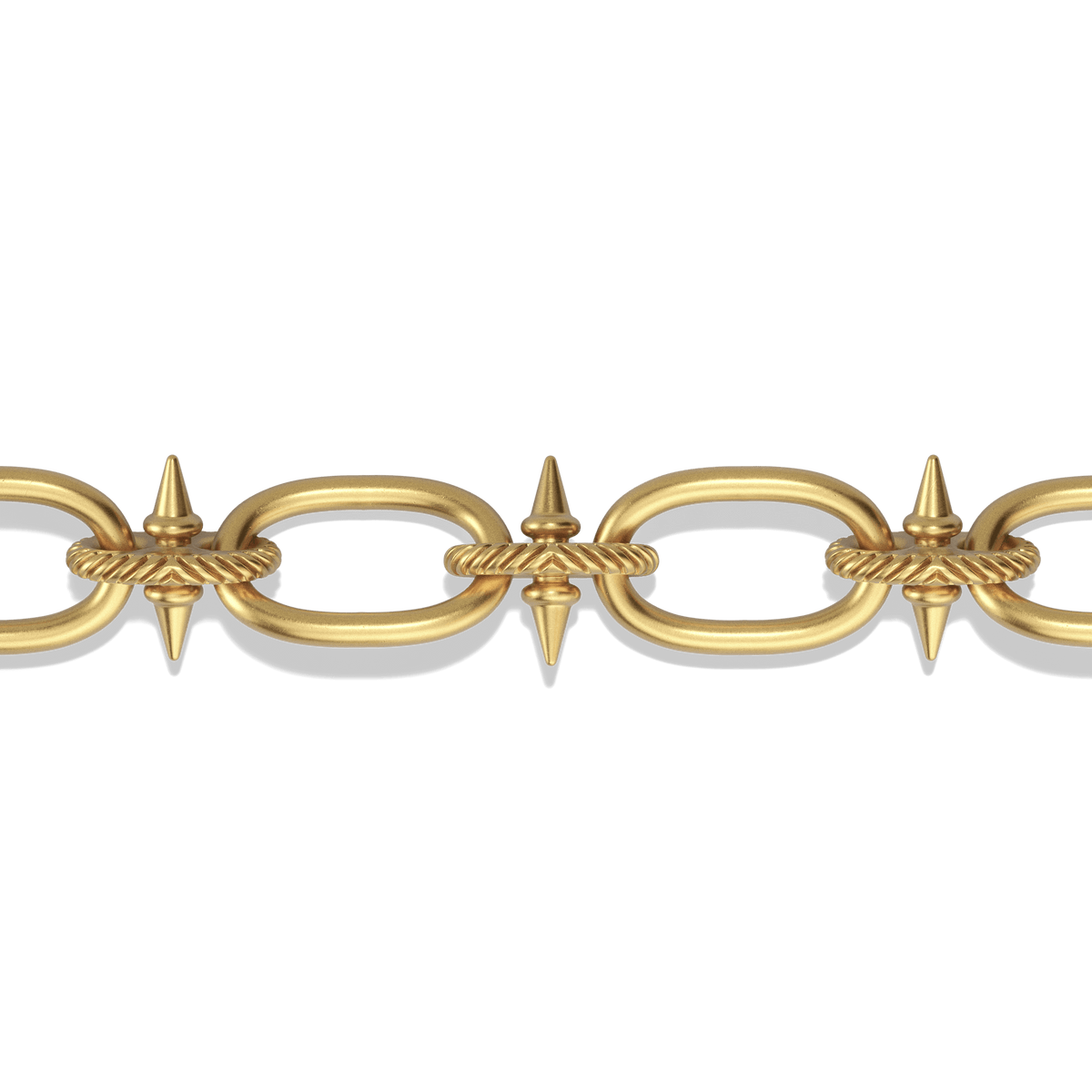 Sunburst Layering Necklace in 14k gold plate, close-up of a lapis sun medallion with its black onyx center on the spiked link chain