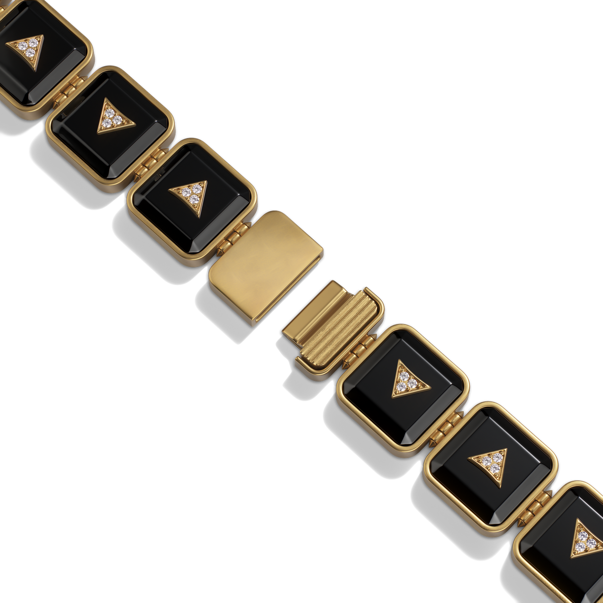 Nova Crystal Stacker Bracelet in black onyx, clasp