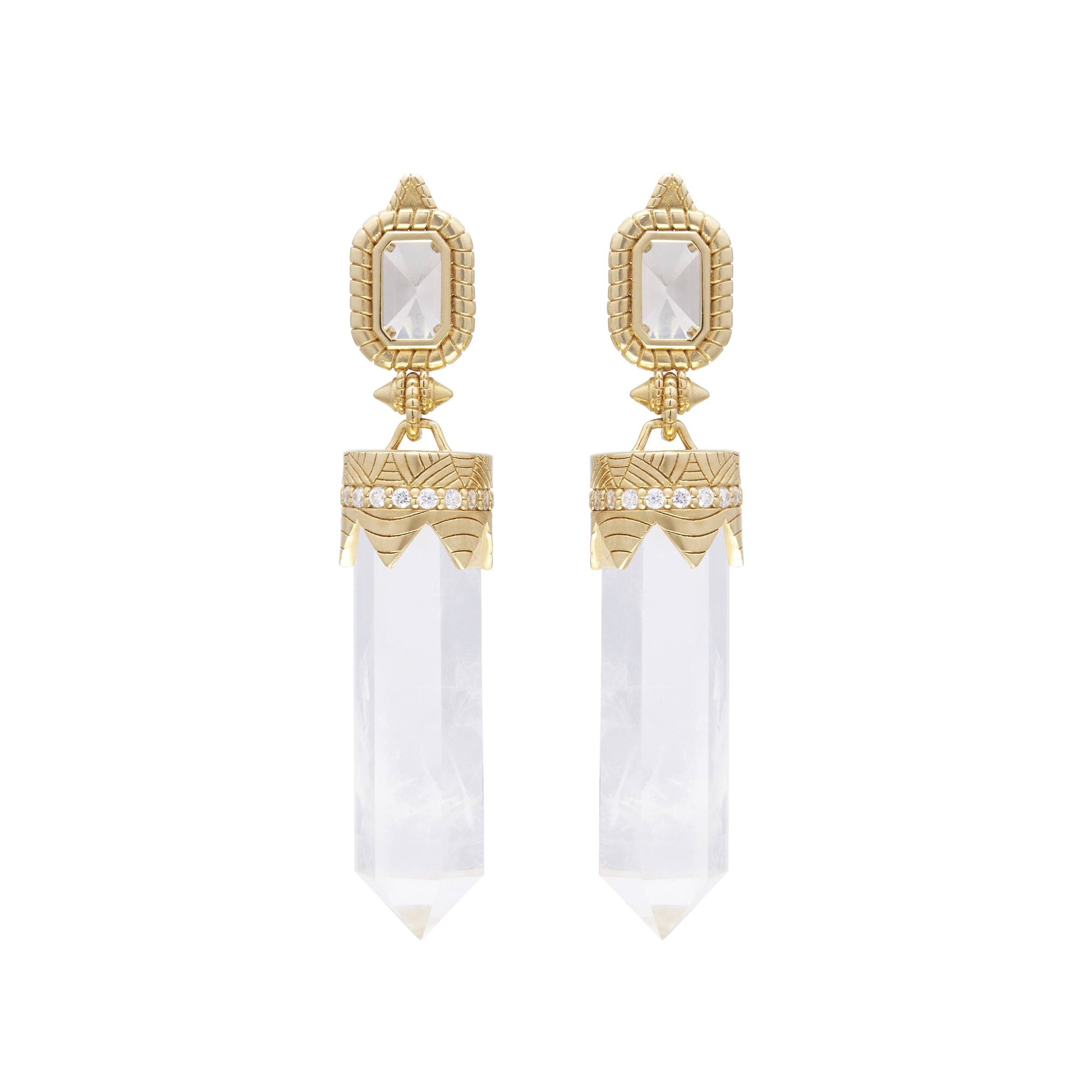 The Nova Crystal Diamond Drop Earrings
