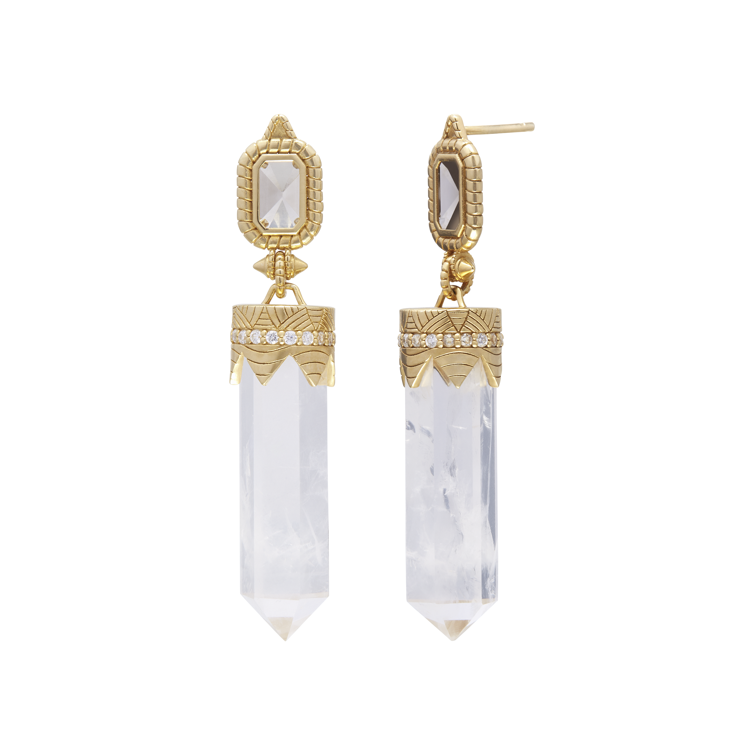 The Nova Crystal Diamond Drop Earrings