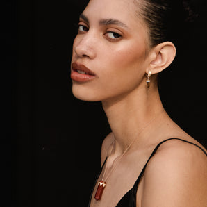 House of Harlow x McMullen The Nova Red Jasper Vertical Diamond Crown Necklace