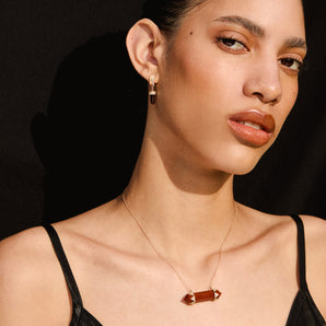 House of Harlow x McMullen The Nova Red Jasper Horizontal Diamond Crown Necklace