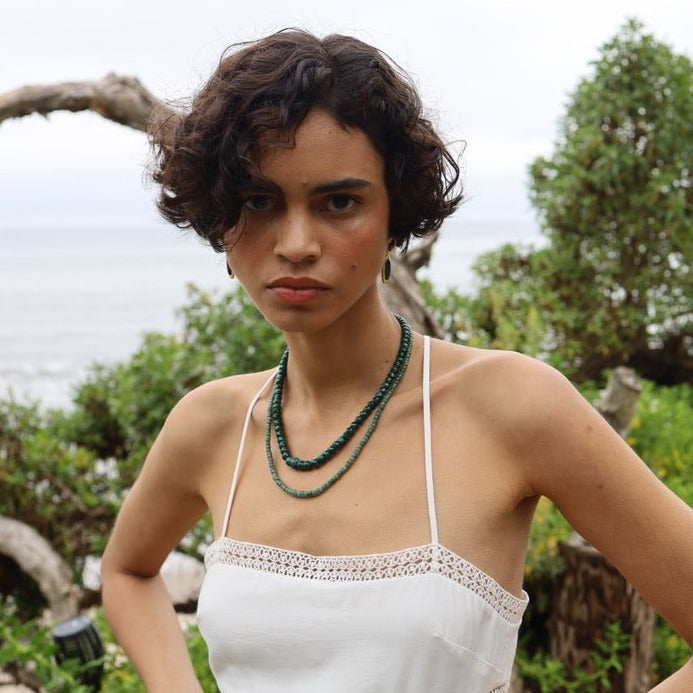 Large Raw Emerald Necklace