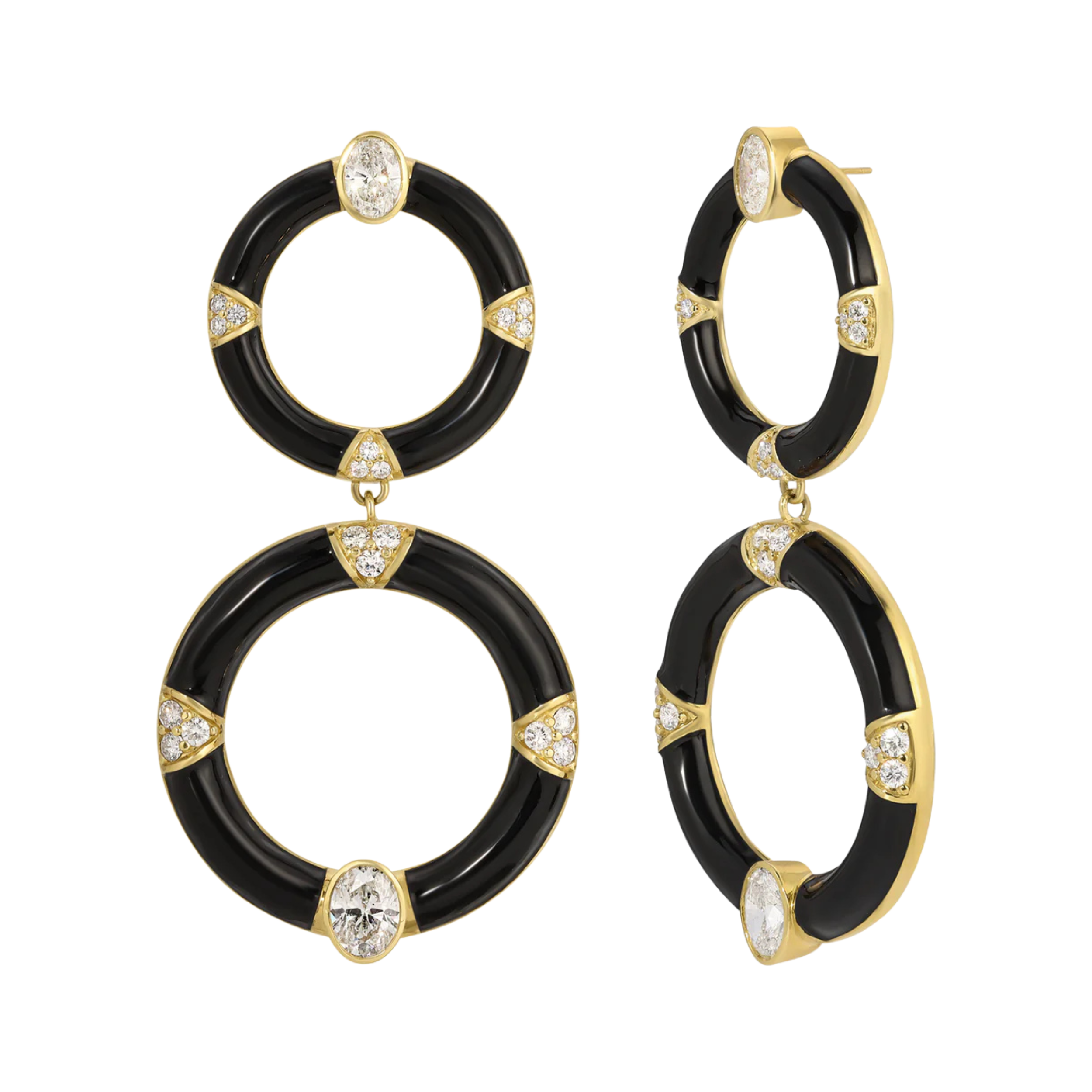 Bespoke Diamond Enamel Door Knocker Earrings House Of Harlow