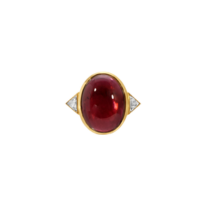 Celeste Garnet Trillion Diamond Ring