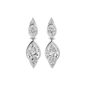 Bespoke Pear Diamond Trillion Earrings