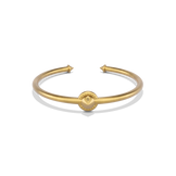 Harlow Stud Cuff Bracelet in 14k gold plate, a slim open cuff with a signature stud at the centre and pointed ends