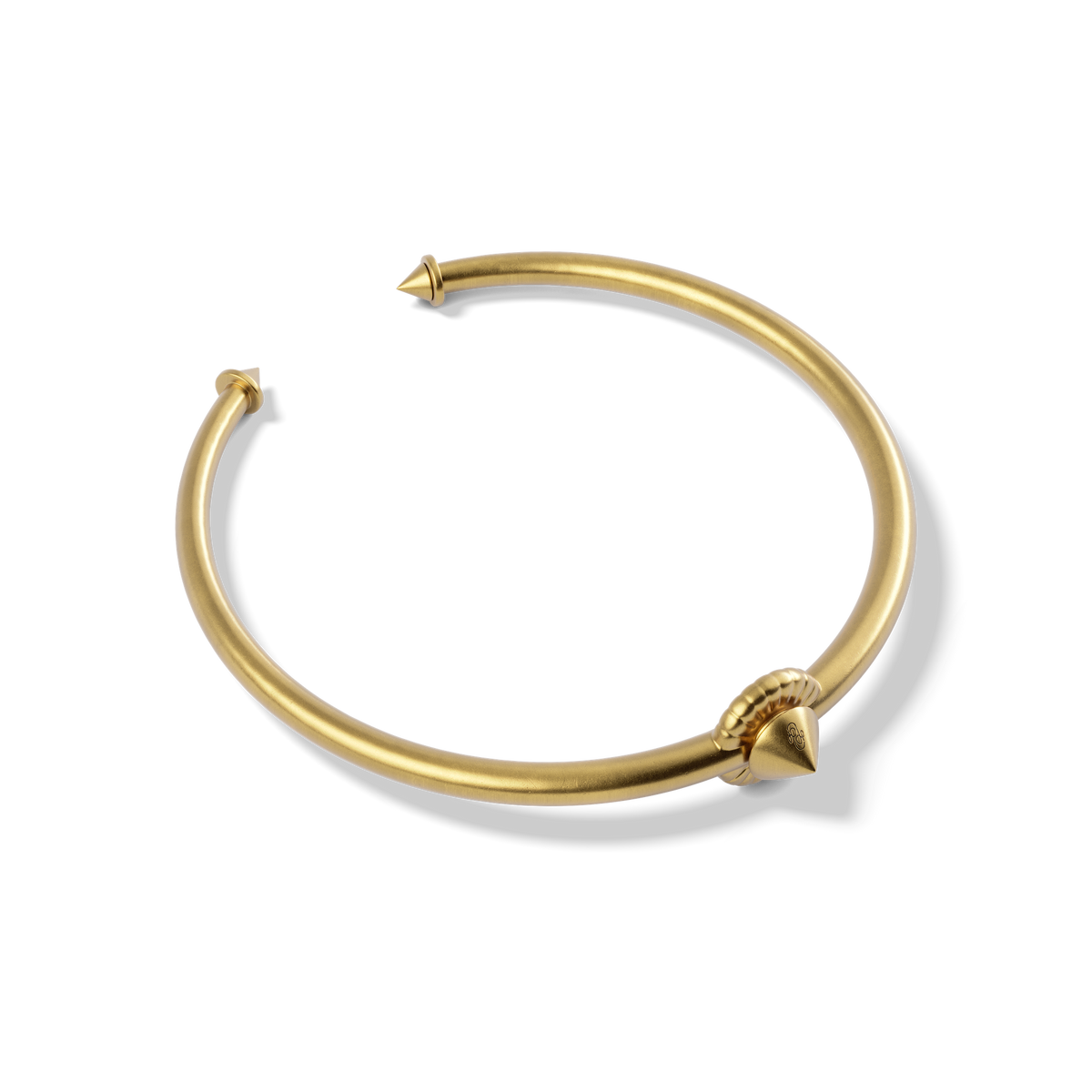 Harlow Stud Cuff Bracelet in 14k gold plate at a three-quarter angle #color_14k Gold Plated Sterling Silver