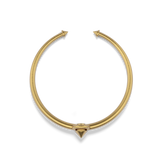 Harlow Stud Cuff Bracelet in 14k gold plate seen from above, showing the open cuff shape