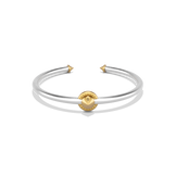 Harlow Stud Cuff Bracelet in sterling silver, a slim open cuff with a signature stud at the centre and pointed ends