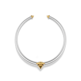 Harlow Stud Cuff Bracelet in sterling silver seen from above, showing the open cuff shape
