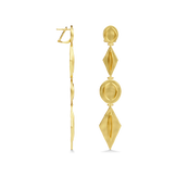 Side profile of the Harlow Arch Drop Earrings in 14k gold plate, showing the post and drop