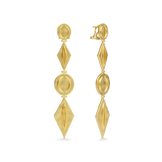 Harlow Arch Drop Earrings in 14k gold plate at a three-quarter angle