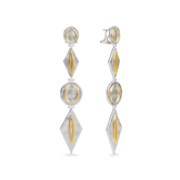 Harlow Arch Drop Earrings in sterling silver at a three-quarter angle