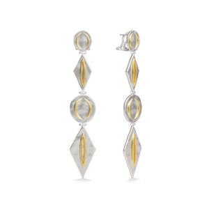 Harlow Arch Drop Earrings in sterling silver at a three-quarter angle #color_Sterling Silver