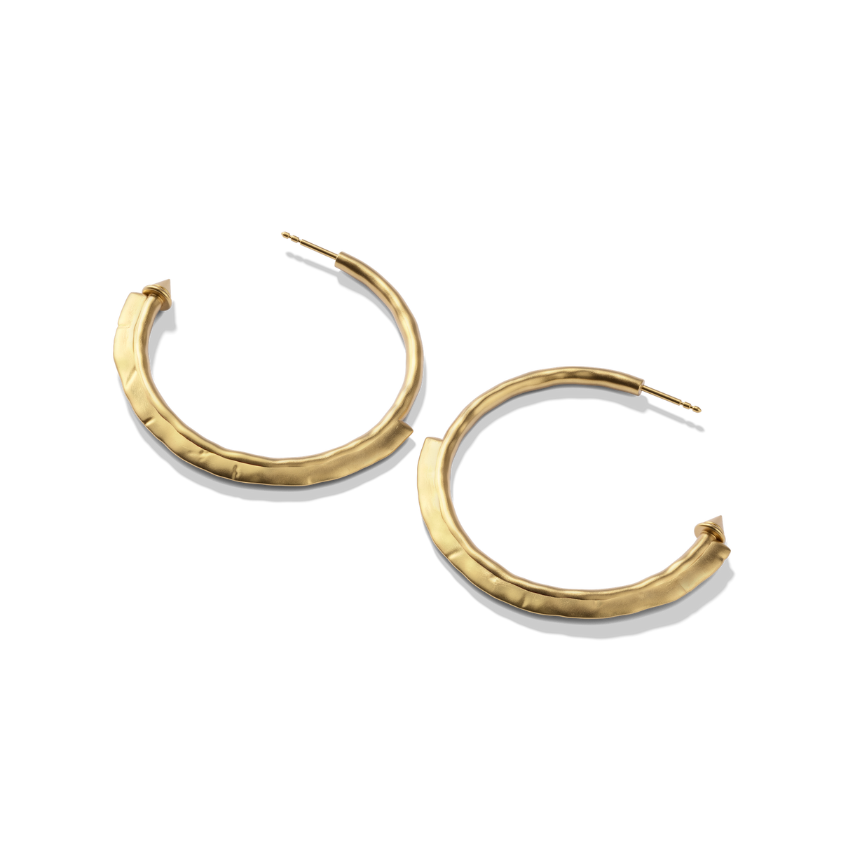 Harlow Arch Hoop Earrings in 14k gold plate at a three-quarter angle