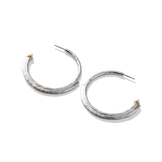 Harlow Arch Hoop Earrings in sterling silver at a three-quarter angle