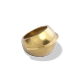 Harlow Arch Ring in 14k gold plate from a second three-quarter angle, showing the inside of the band