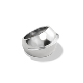 Harlow Arch Ring in sterling silver from a second three-quarter angle, showing the inside of the band