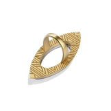 Reverse of the Harlow Open Arch Ring, showing the gold band and hallmark