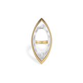 Harlow Open Arch Ring shown front on, an open marquise arch in sterling silver edged in 14k gold plate