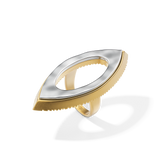 Harlow Open Arch Ring standing upright at a three-quarter angle, showing the gold band