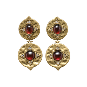 House of Harlow x McMullen The Coin Double Garnet Drop Earrings
