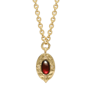 House of Harlow x McMullen The Coin Garnet Pendant Necklace