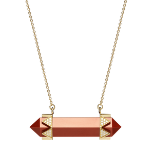 House of Harlow x McMullen The Nova Red Jasper Horizontal Diamond Crown Necklace