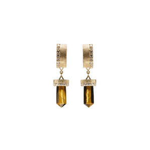 House of Harlow x McMullen The Nova Tiger's Eye Crystal Huggies
