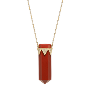 House of Harlow x McMullen The Nova Red Jasper Vertical Diamond Crown Necklace