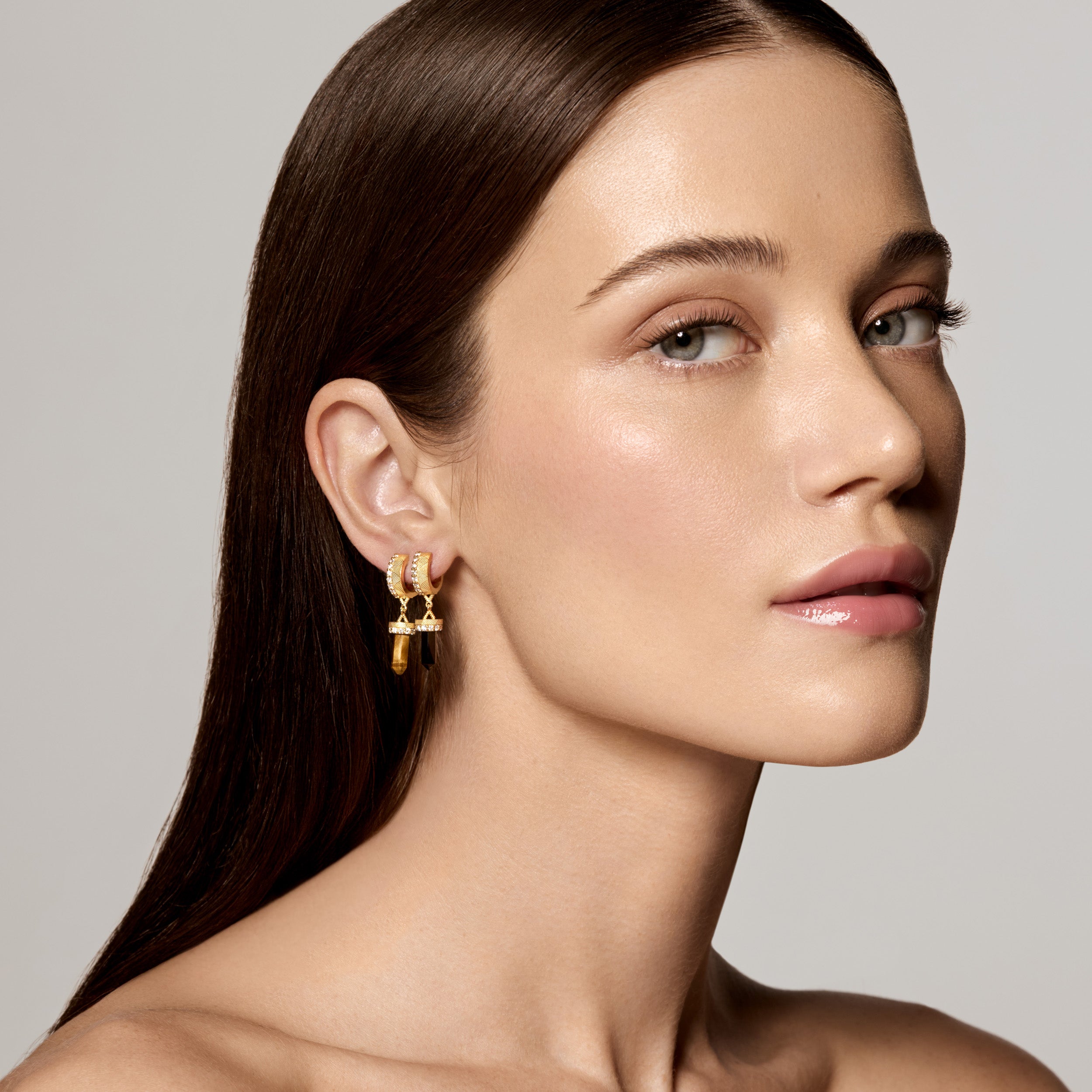 The Nova Tigers Eye Diamond Huggies