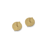 Reverse of the Hathor Stud Earrings in tiger's eye, showing the gold back and post