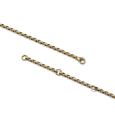 Lobster clasp and extender rings of the Hathor Spinning Pendant Necklace on its gold chain