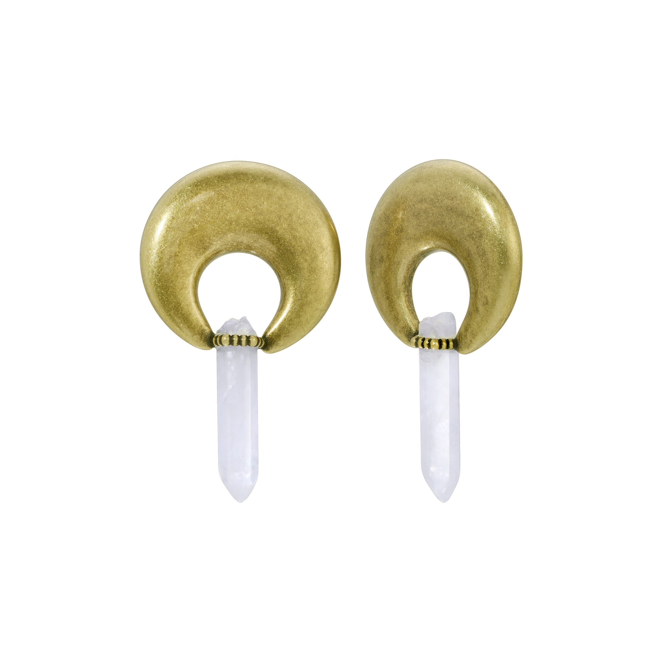 Quartz Horn Earrings
