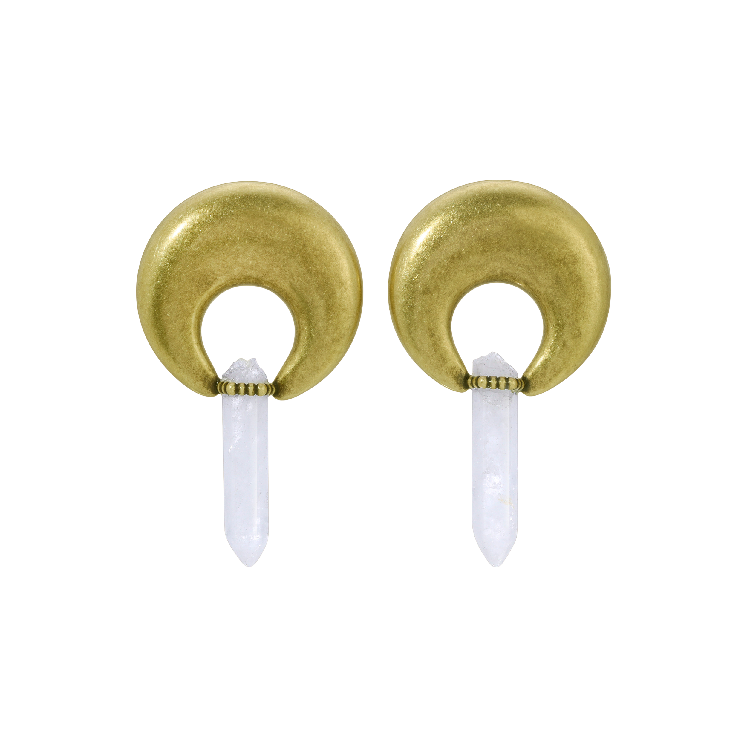 Quartz Horn Earrings