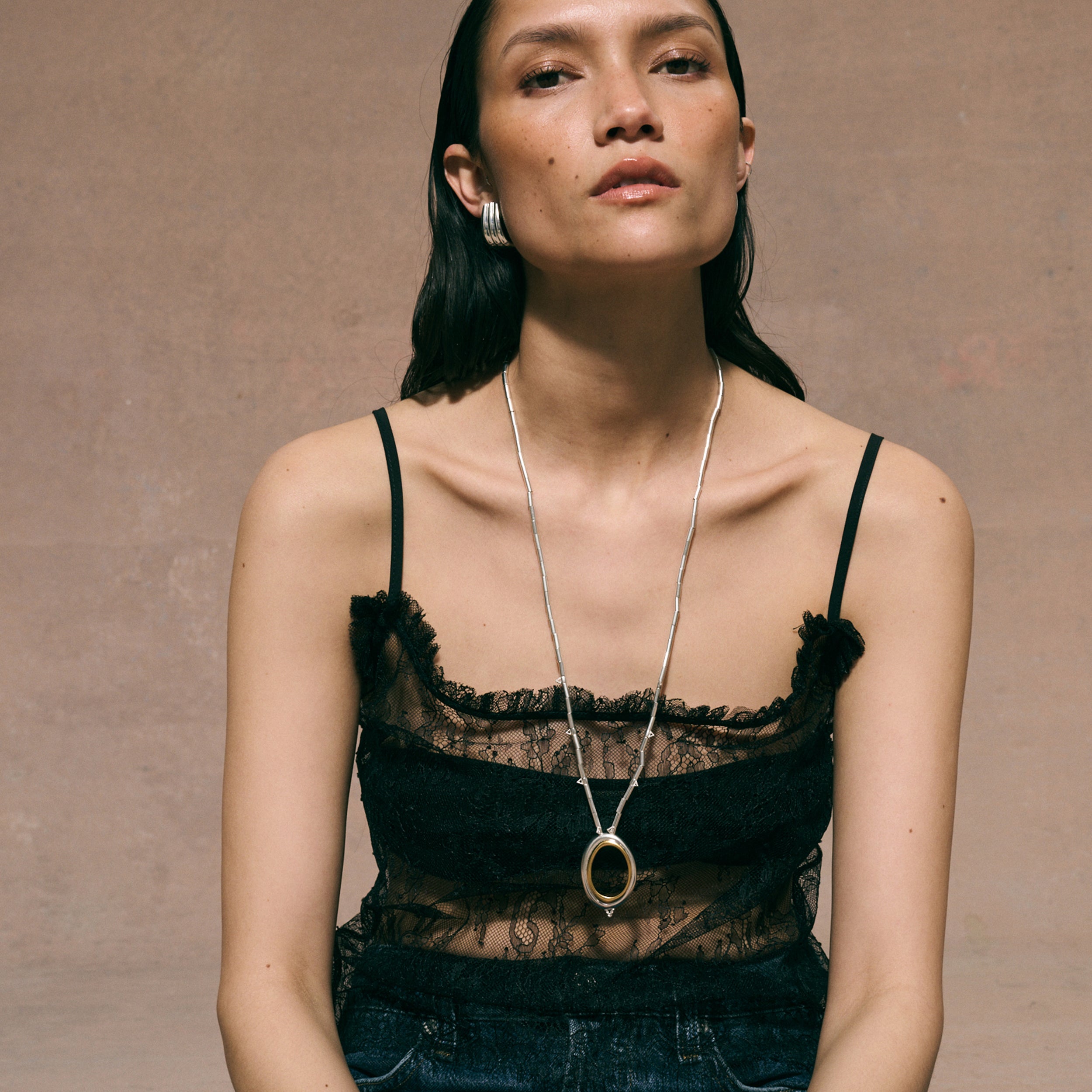 Silver Kerchief Hoops