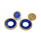 Sunburst Statement Earrings in 14k gold plate, back view showing the post