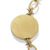 Sunburst Layering Necklace in 14k gold plate, back view showing the spiked link chain