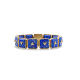 Nova Crystal Stacker Bracelet in 14k yellow gold with blue lapis and pavé white diamonds, front view