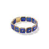 Nova Crystal Stacker Bracelet in 14k yellow gold with blue lapis and pavé white diamonds, three-quarter view