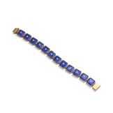 Nova Crystal Stacker Bracelet in 14k yellow gold with blue lapis and pavé white diamonds, top view