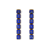 House of Harlow Nova Stacker Drop Earrings in 14k gold with blue lapis and white diamonds, front view
