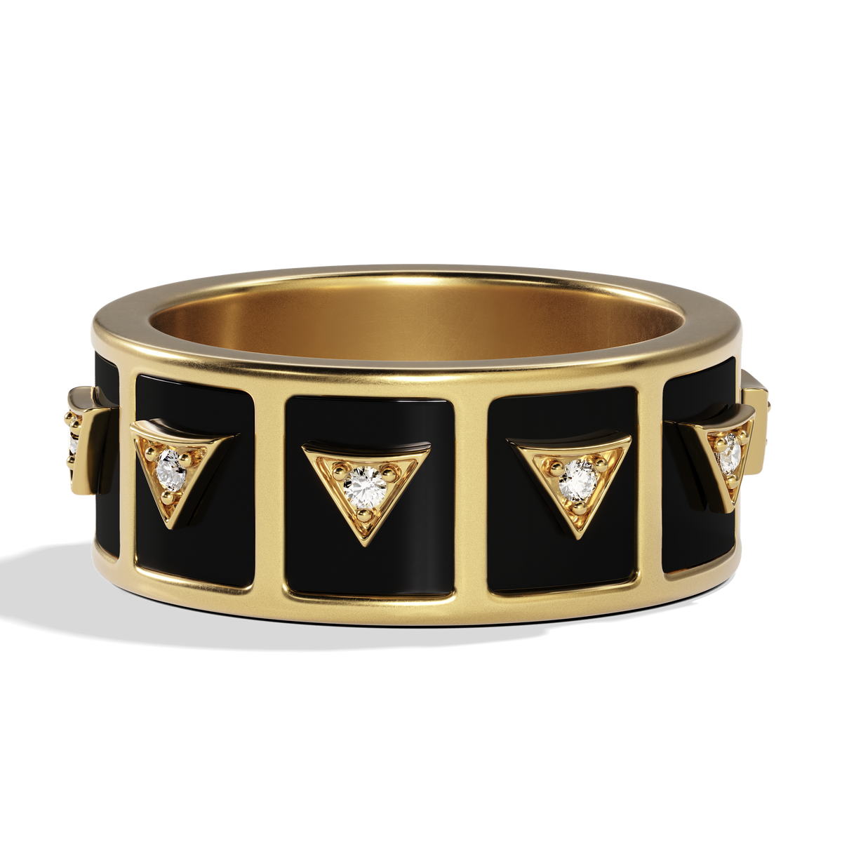 Nova Stacker Ring, close-up detail of the black onyx stone