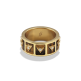 Nova Stacker Ring in 14k yellow gold with tiger's eye, back view