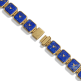 House of Harlow Petite Nova Stacker Bracelet in 14k gold with blue lapis, clasp detail