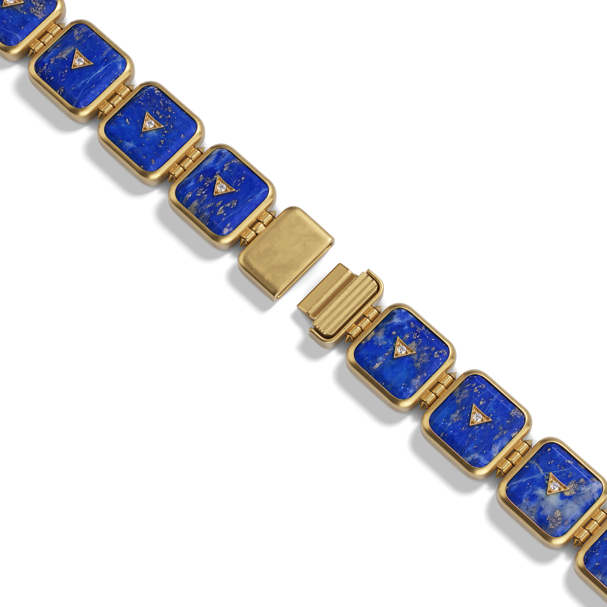 House of Harlow Petite Nova Stacker Bracelet in 14k gold with blue lapis, clasp detail
