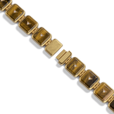 House of Harlow Petite Nova Stacker Bracelet in 14k gold with tiger's eye, clasp detail