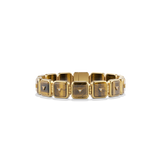 House of Harlow Petite Nova Stacker Bracelet in 14k gold with tiger's eye and white diamonds, front view